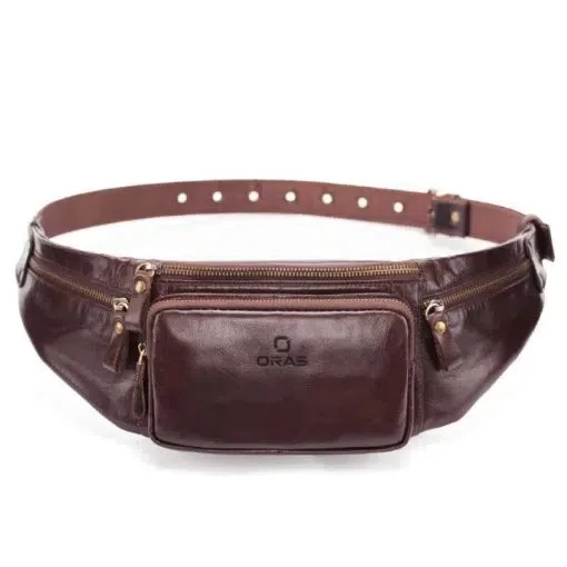 F118 ORAS Genuine Leather Multifunctional Waist Bag