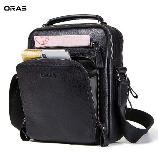 F119 ORAS Genuine Leather Fashion Messenger Bag for Men