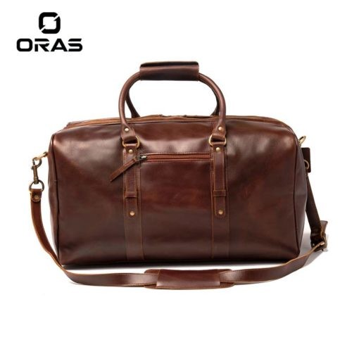 F128 ORAS Full Grain Genuine Leather Duffel Bag