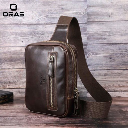 F121 ORAS Genuine Leather Multifunctional Chest Bag